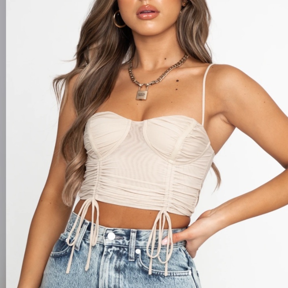 White Fox Crop Top (NWT)